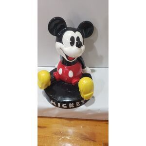 Vintage Mickey Mouse Piggy Bank. Ceramic; Sitting; Walt Disney.  GUC